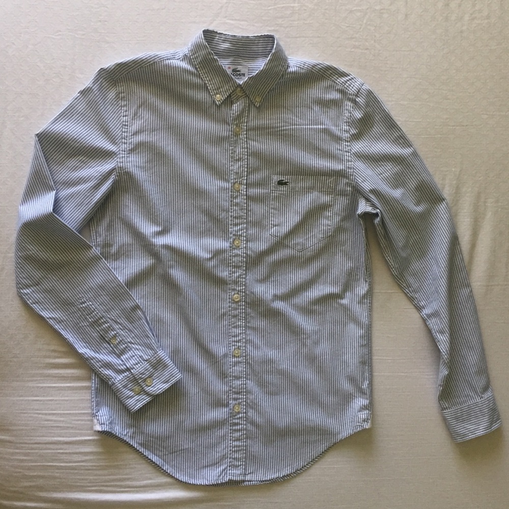 Lacoste Striped Regular Fit Button Down sz 38